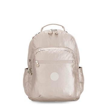 Kipling Seoul Large Metallic 15" Backpack Laptoptassen Beige | BE 1657TC